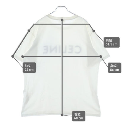 Celine Front Logo Print Short Sleeve T-Shirt White — view 9