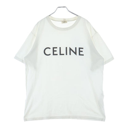 Celine Front Logo Print Short Sleeve T-Shirt White