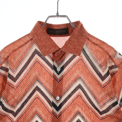 Louis Vuitton Color Column Pattern Border Short Sleeve Shirt Red All Over — view 3