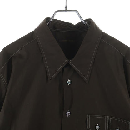 Louis Vuitton Broad White Stitch Long Sleeve Shirt Brown — view 3
