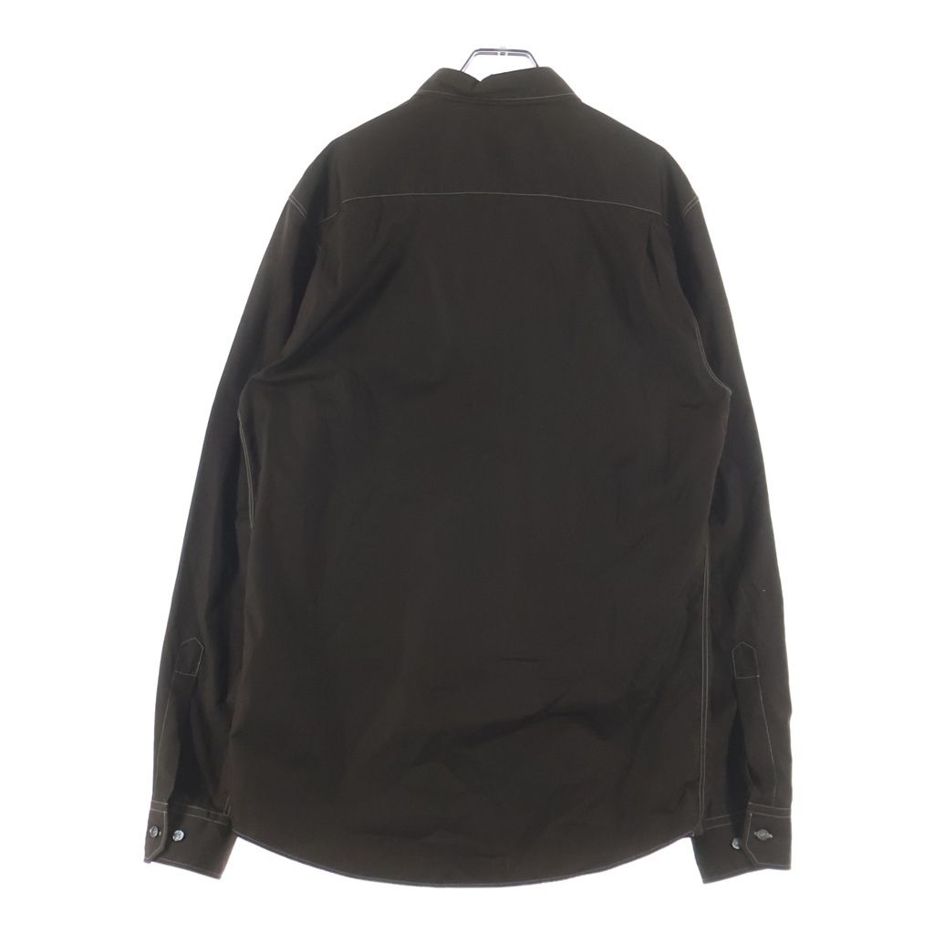 Louis Vuitton Broad White Stitch Long Sleeve Shirt Brown — view 2