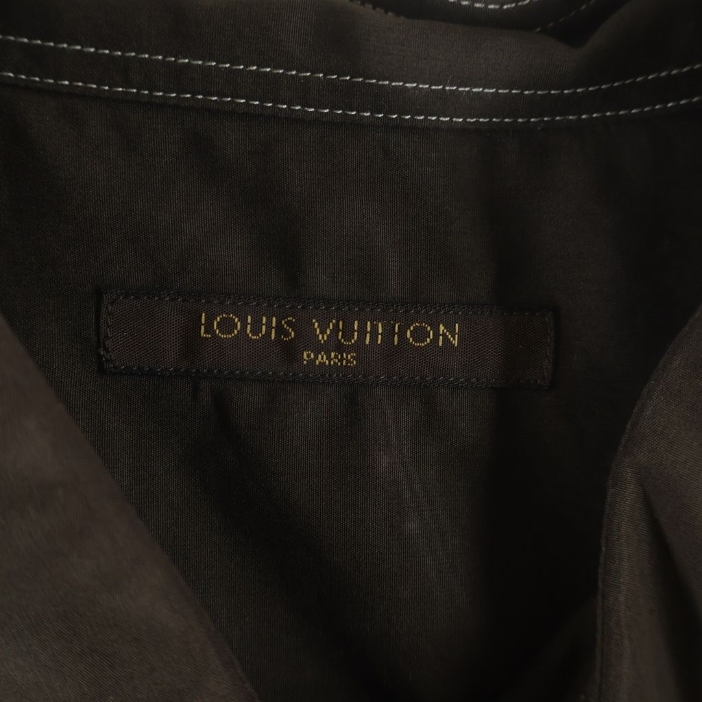 Louis Vuitton Broad White Stitch Long Sleeve Shirt Brown — view 6