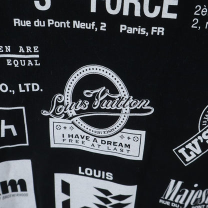 Louis Vuitton All Over Logo Tee All Crew Neck Short Sleeve T-Shirt Black — view 5