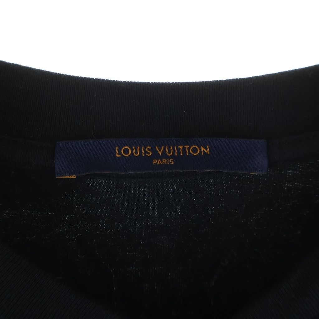 Louis Vuitton All Over Logo Tee All Crew Neck Short Sleeve T-Shirt Black — view 6