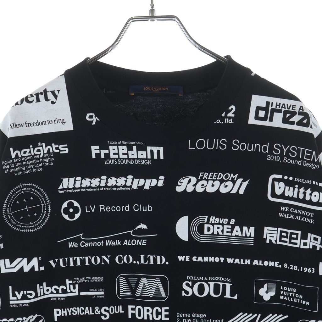 Louis Vuitton All Over Logo Tee All Crew Neck Short Sleeve T-Shirt Black — view 3