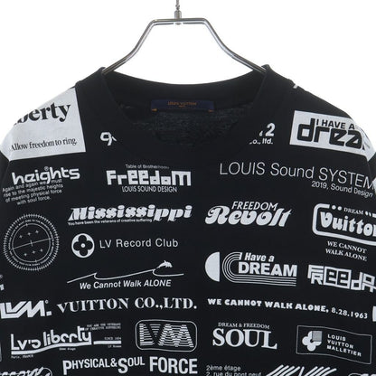 Louis Vuitton All Over Logo Tee All Crew Neck Short Sleeve T-Shirt Black — view 3