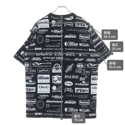 Louis Vuitton All Over Logo Tee All Crew Neck Short Sleeve T-Shirt Black — view 9