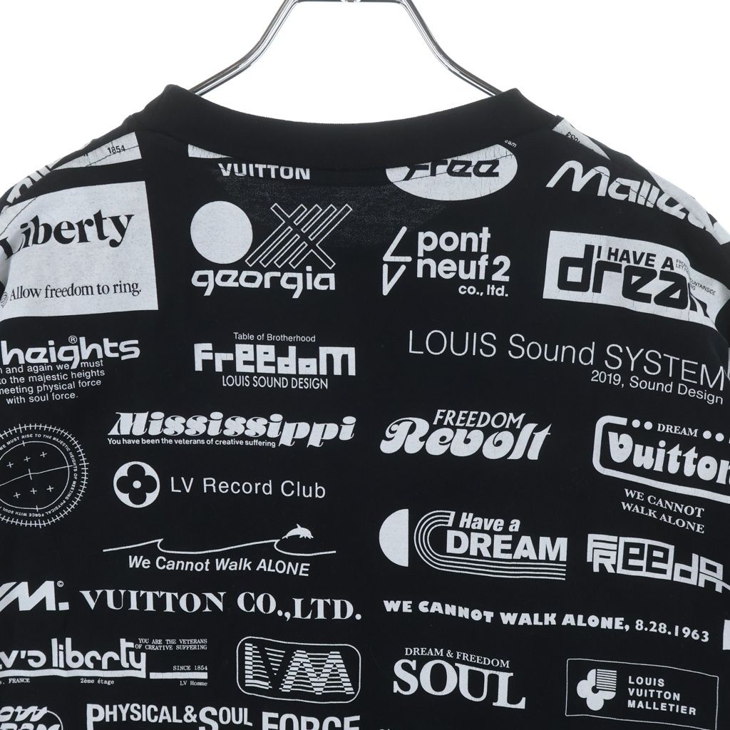 Louis Vuitton All Over Logo Tee All Crew Neck Short Sleeve T-Shirt Black — view 4