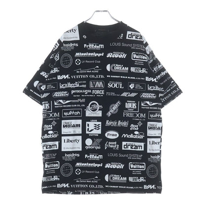 Louis Vuitton All Over Logo Tee All Crew Neck Short Sleeve T-Shirt Black