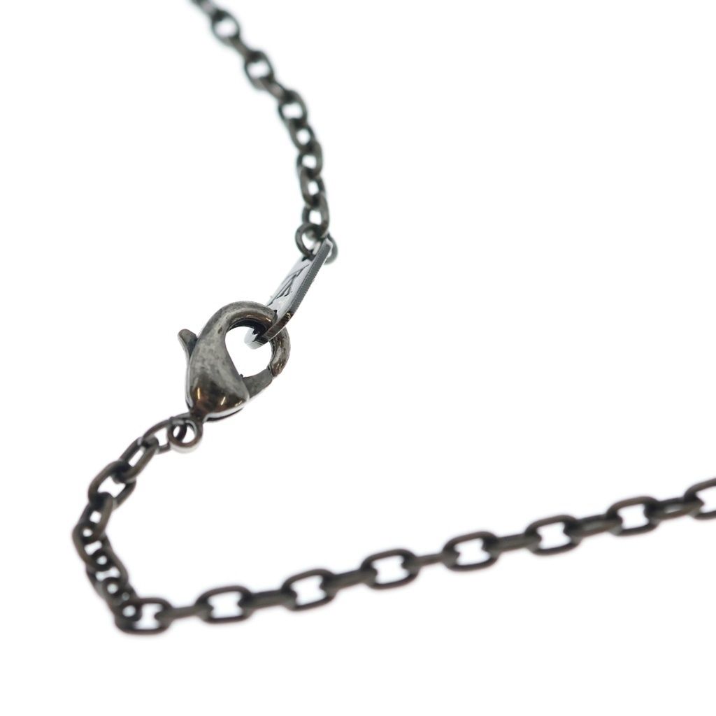 Louis Vuitton LV Initial Pendant Necklace Chain Gunmetal White — view 4