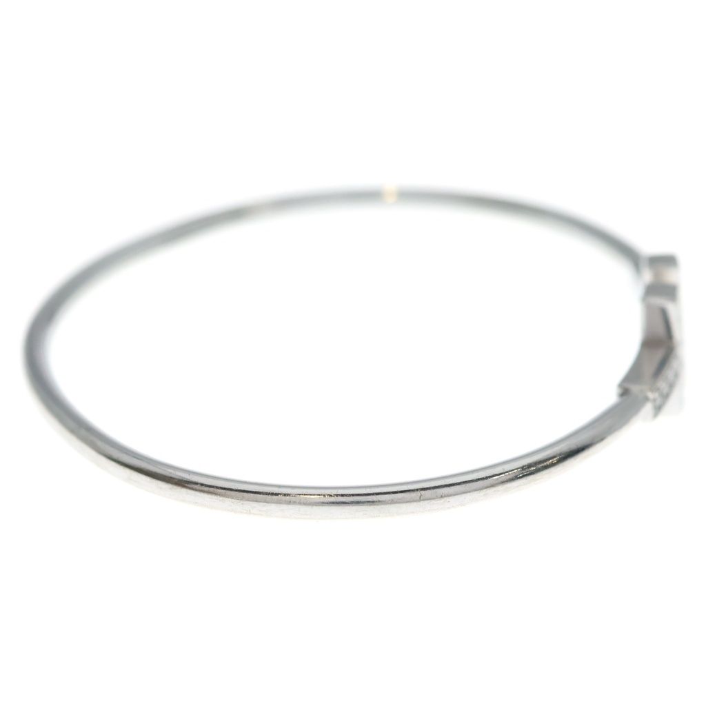 Tiffany & Co T Wire Diamond Bracelet Bangle Silver 18k White Gold — view 3