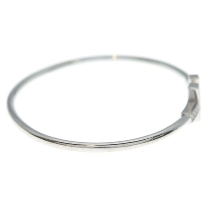 Tiffany & Co T Wire Diamond Bracelet Bangle Silver 18k White Gold — view 3