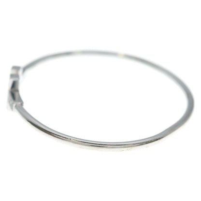 Tiffany & Co T Wire Diamond Bracelet Bangle Silver 18k White Gold — view 4