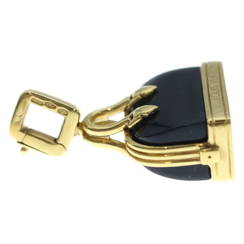 Louis Vuitton Alma Onyx Pendant Necklace Gold Black — view 4