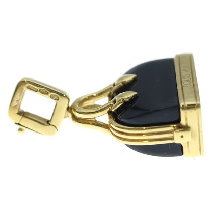 Louis Vuitton Alma Onyx Pendant Necklace Gold Black — view 4