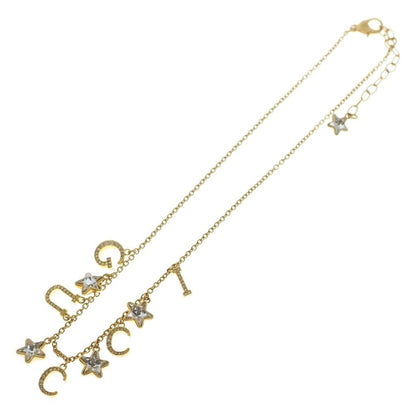 Gucci Script Logo Necklace Star Pendant Chain Gold — view 2