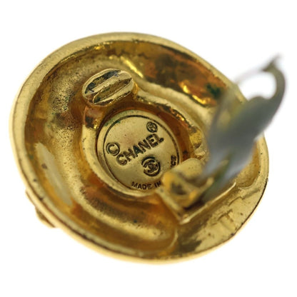 Chanel CC Logo Faux Pearl Round Earrings Gold — view 6