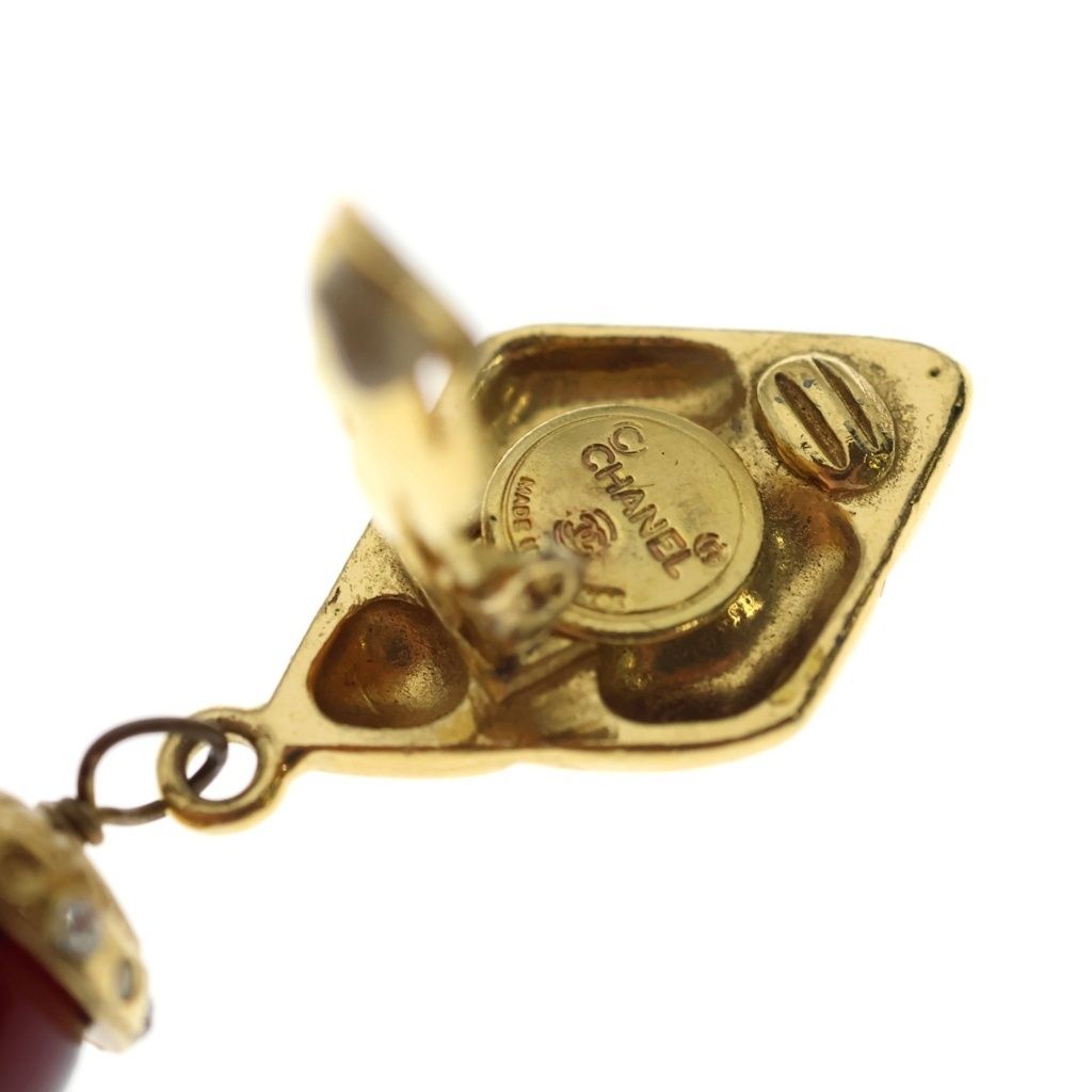 Chanel Crystal Line Stone Earrings Gold — view 6