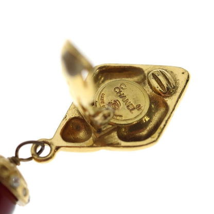 Chanel Crystal Line Stone Earrings Gold — view 6