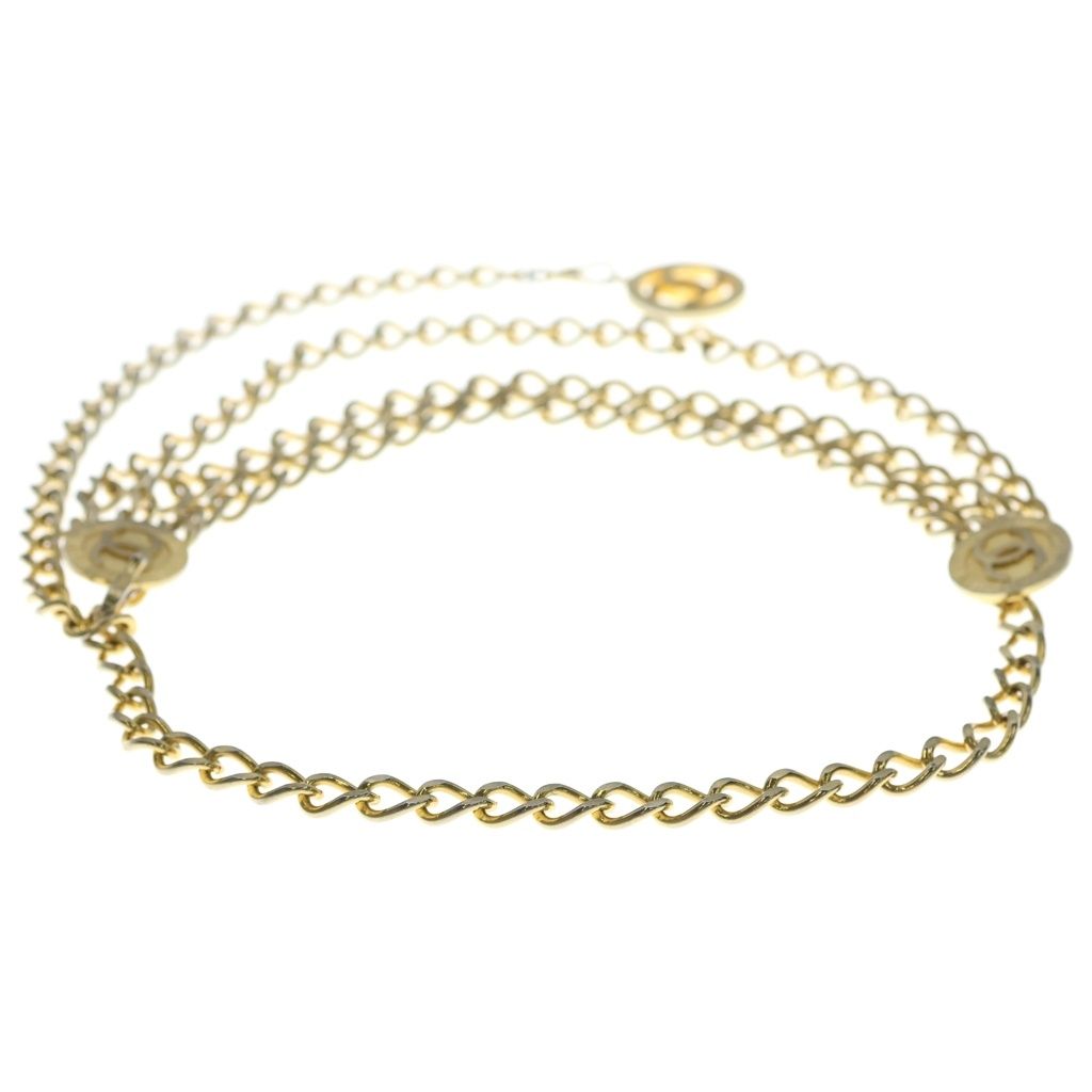 Chanel CC Logo Triple Chain Belt Gold — view 2