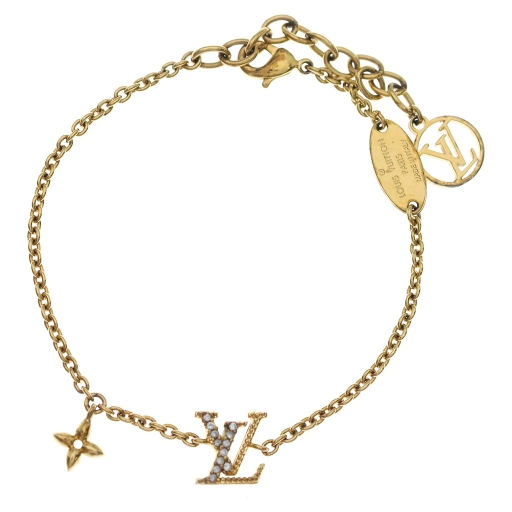 Louis Vuitton LV Iconic Line Stone Chain Bracelet Gold