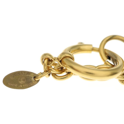Chanel Logo Circle Round Long Chain Necklace Gold — view 5