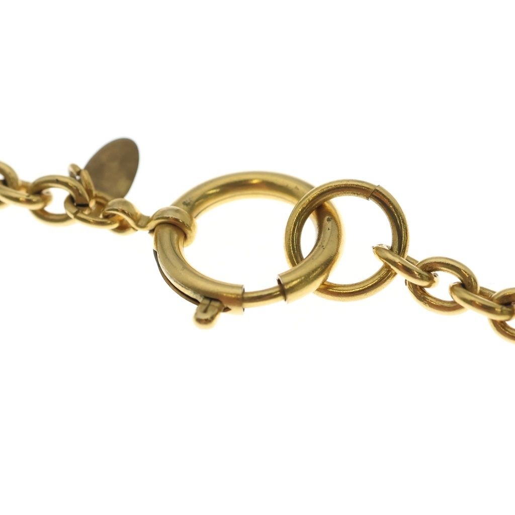 Chanel Logo Circle Round Long Chain Necklace Gold — view 4
