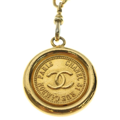 Chanel Cambon CC Logo Plate Leather Chain Belt Gold — view 5