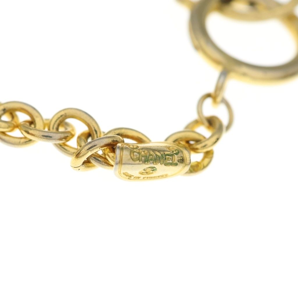 Chanel CC Logo Medal Long Chain Necklace Gold — view 5