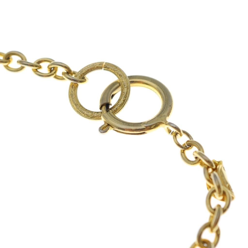 Chanel CC Logo Medal Long Chain Necklace Gold — view 4