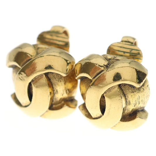 Chanel CC Logo Ball Earrings Gold