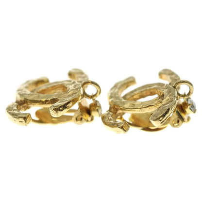 Chanel CC Logo Drop Crystal Earrings Gold — view 5