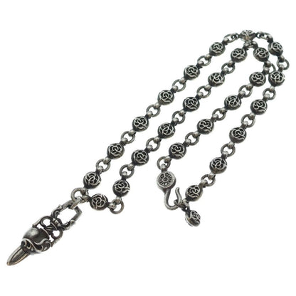 Chrome Hearts 1 Frlbl Chn Heart Dagger Floral Ball Chain Daga Necklace Silver — view 2