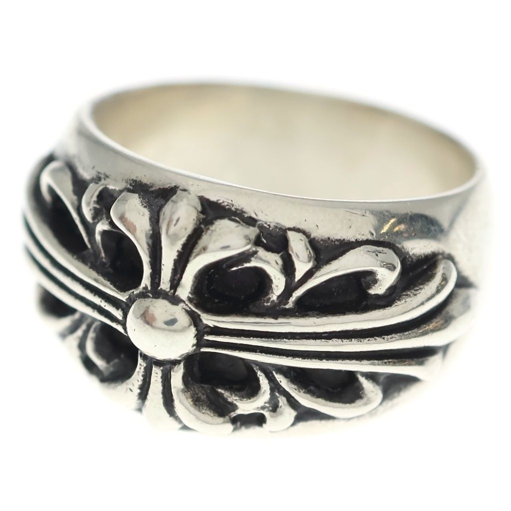 Chrome Hearts Flrl Crs Floral Cross Ring Silver