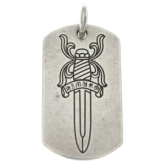 Chrome Hearts Kyosuke Himuro Large Dog Tag Daga Silver Necklace Top