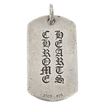 Chrome Hearts Kyosuke Himuro Large Dog Tag Daga Silver Necklace Top — view 2