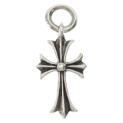 Chrome Hearts Tiny CH Cross Charm Necklace Top Silver Ol — view 2
