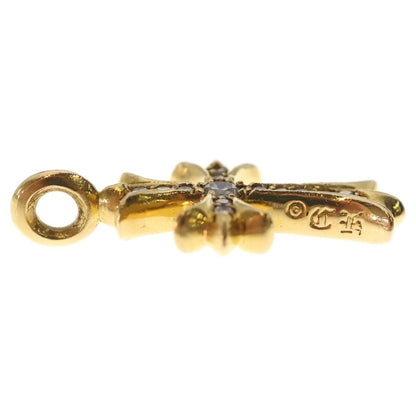 Chrome Hearts 22k Tny Crsf P Dia Tiny Fat Cross Pave Diamond Pendant Top Gold — view 4