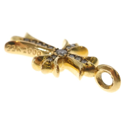 Chrome Hearts 22k Tny Crsf P Dia Tiny Fat Cross Pave Diamond Pendant Top Gold — view 5