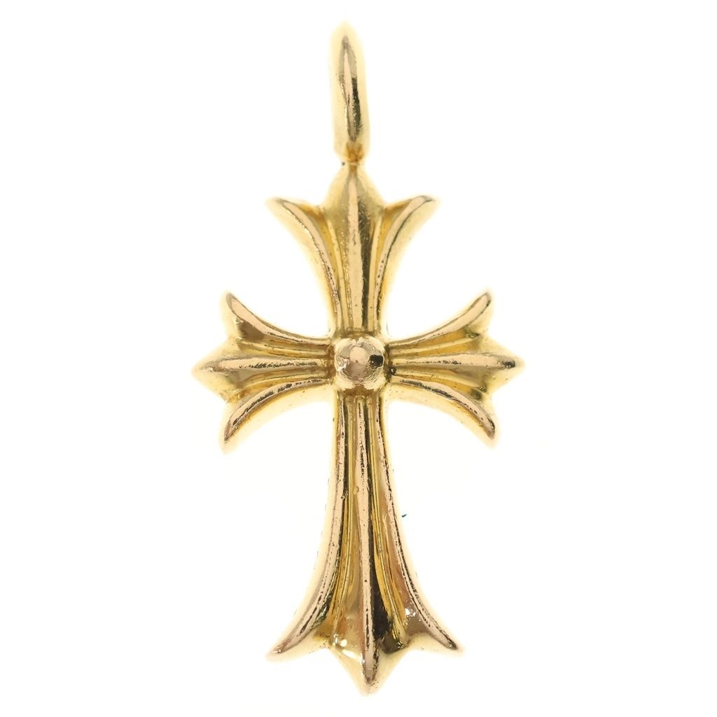 Chrome Hearts 22k Tny Crsf P Dia Tiny Fat Cross Pave Diamond Pendant Top Gold — view 2