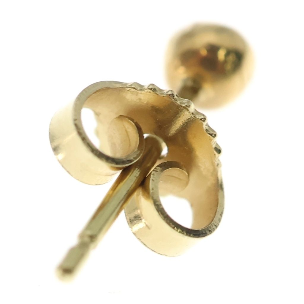Chrome Hearts 22k Stud Crs Ball Mini Cross Gold Earrings — view 2