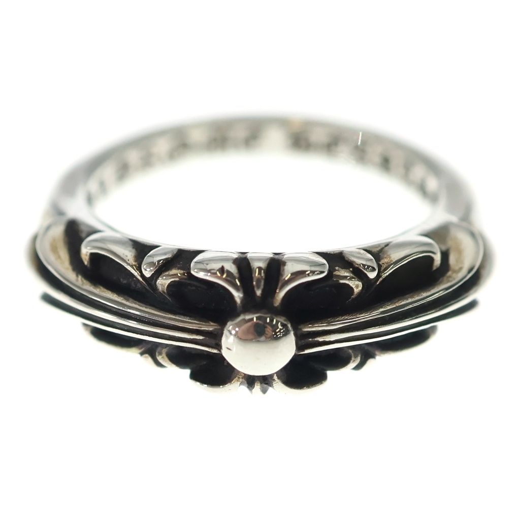 Chrome Hearts Baby Classic Floral Black Sling Silver Ring — view 4