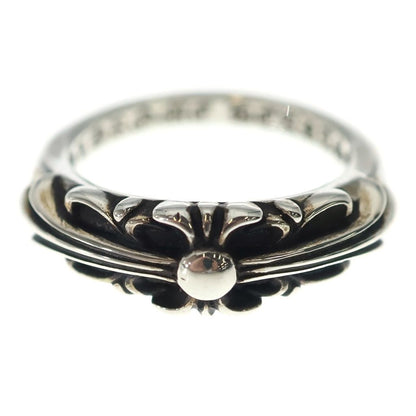 Chrome Hearts Baby Classic Floral Black Sling Silver Ring — view 4