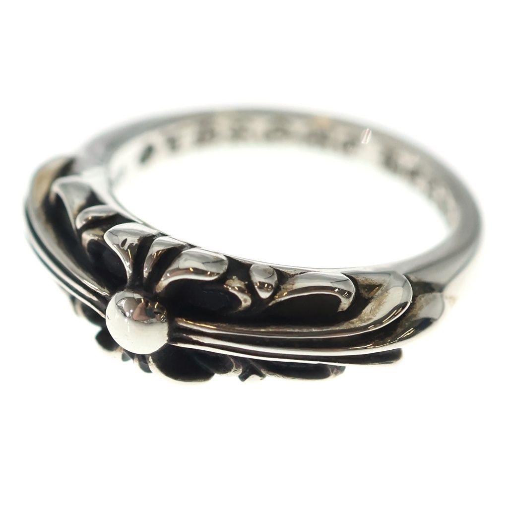Chrome Hearts Baby Classic Floral Black Sling Silver Ring