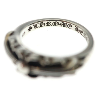 Chrome Hearts Baby Classic Floral Black Sling Silver Ring — view 5