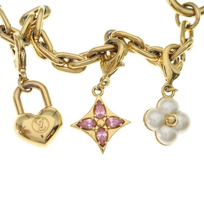 Louis Vuitton Bag Charm LV Heart Padlock Pearl Bag Chain Key Holder Gold White — view 5