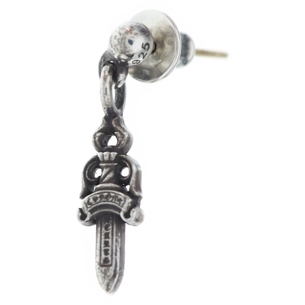 Chrome Hearts Drp Stck Dggr Stack Dagger Drop Earrings Silver