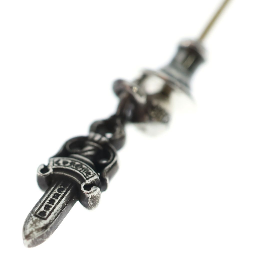 Chrome Hearts Drp Stck Dggr Stack Dagger Drop Earrings Silver — view 5