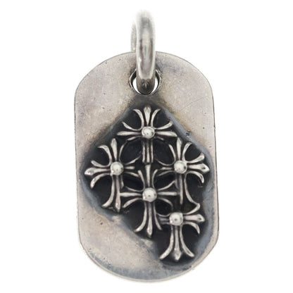 Chrome Hearts Raised Dogtag Charm Silver Necklace Top