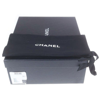 Chanel CC Logo Leather Heels Short Boots Shoes Black — view 6